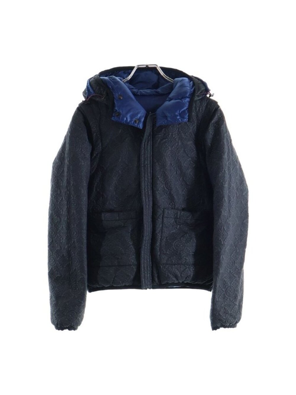 Louis Vuitton Reversible Down Vest Gray Blue Nylon